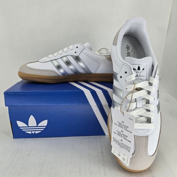 adidas Shoes - Adidas Samba OG W White Silver Metallic Grey One JI2725 Women's Size 7 NEW